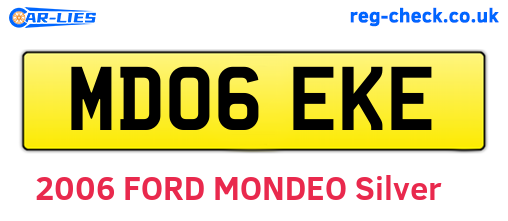 MD06EKE are the vehicle registration plates.