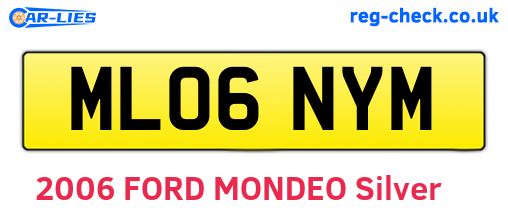 ML06NYM are the vehicle registration plates.