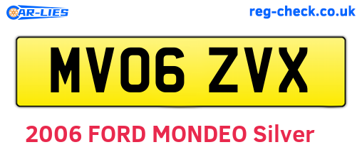 MV06ZVX are the vehicle registration plates.