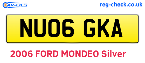 NU06GKA are the vehicle registration plates.