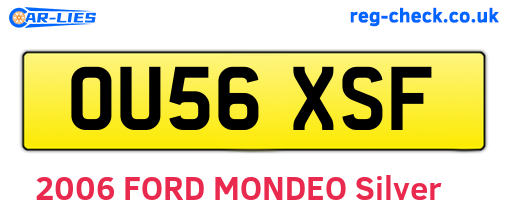OU56XSF are the vehicle registration plates.