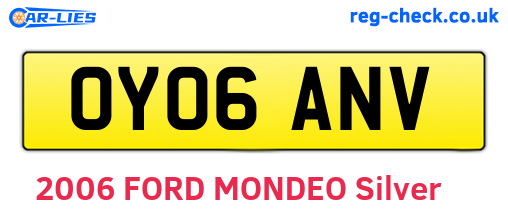 OY06ANV are the vehicle registration plates.