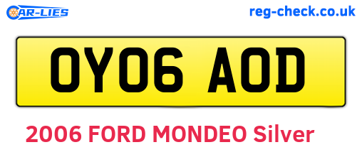 OY06AOD are the vehicle registration plates.