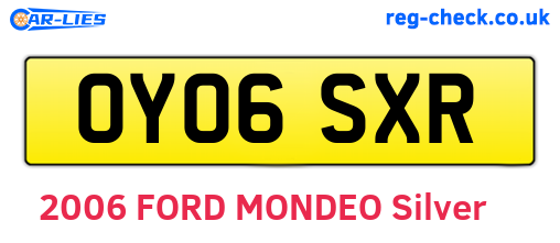 OY06SXR are the vehicle registration plates.