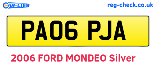 PA06PJA are the vehicle registration plates.