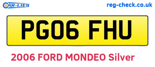 PG06FHU are the vehicle registration plates.