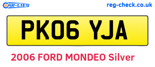 PK06YJA are the vehicle registration plates.