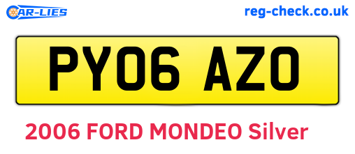 PY06AZO are the vehicle registration plates.