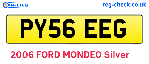 PY56EEG are the vehicle registration plates.