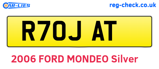 R70JAT are the vehicle registration plates.
