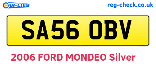 SA56OBV are the vehicle registration plates.