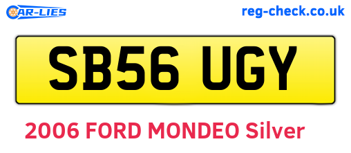SB56UGY are the vehicle registration plates.