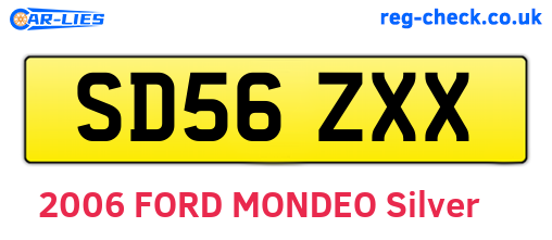 SD56ZXX are the vehicle registration plates.