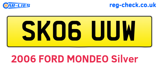 SK06UUW are the vehicle registration plates.