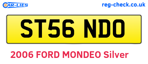 ST56NDO are the vehicle registration plates.