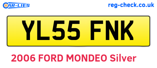 YL55FNK are the vehicle registration plates.