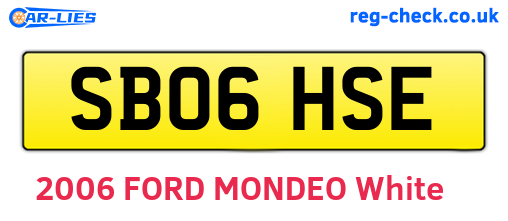 SB06HSE are the vehicle registration plates.