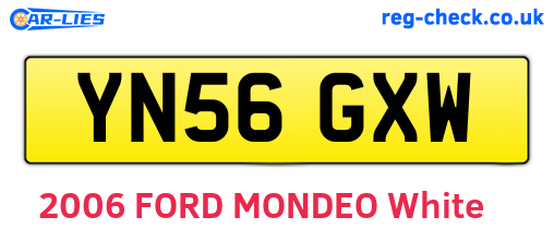 YN56GXW are the vehicle registration plates.