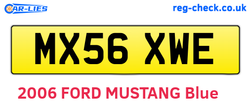 MX56XWE are the vehicle registration plates.
