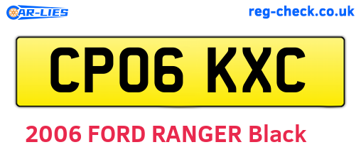 CP06KXC are the vehicle registration plates.
