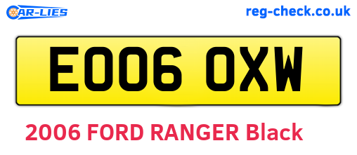 EO06OXW are the vehicle registration plates.