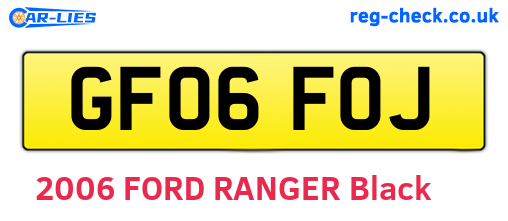 GF06FOJ are the vehicle registration plates.