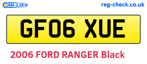 GF06XUE are the vehicle registration plates.