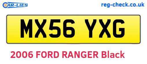 MX56YXG are the vehicle registration plates.