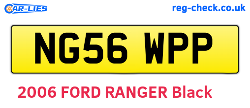 NG56WPP are the vehicle registration plates.