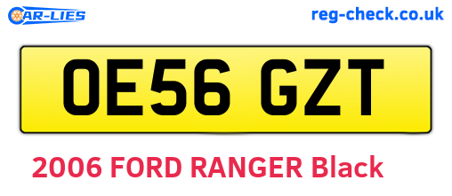 OE56GZT are the vehicle registration plates.