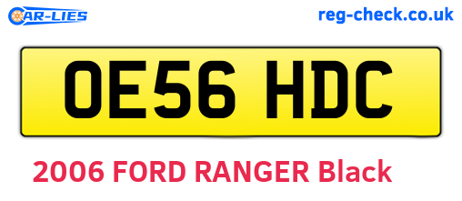 OE56HDC are the vehicle registration plates.