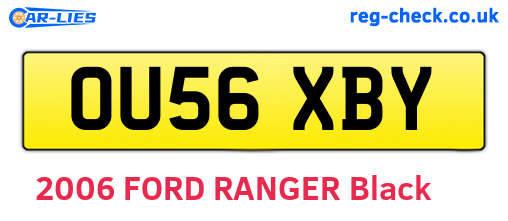 OU56XBY are the vehicle registration plates.