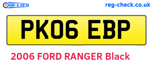 PK06EBP are the vehicle registration plates.