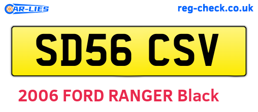 SD56CSV are the vehicle registration plates.