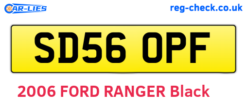 SD56OPF are the vehicle registration plates.