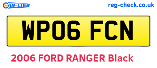 WP06FCN are the vehicle registration plates.