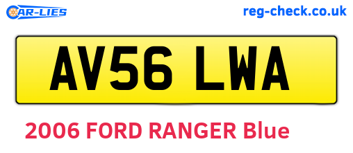 AV56LWA are the vehicle registration plates.