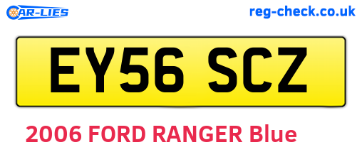 EY56SCZ are the vehicle registration plates.