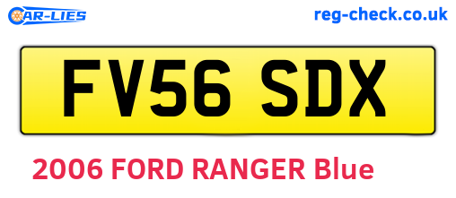 FV56SDX are the vehicle registration plates.