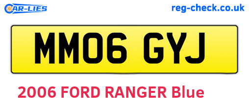MM06GYJ are the vehicle registration plates.