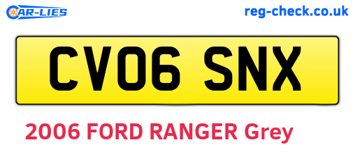 CV06SNX are the vehicle registration plates.