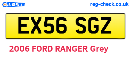 EX56SGZ are the vehicle registration plates.