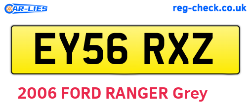 EY56RXZ are the vehicle registration plates.