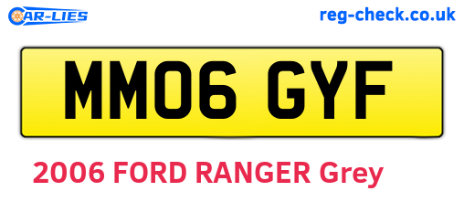 MM06GYF are the vehicle registration plates.