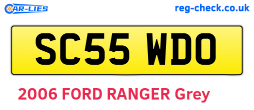 SC55WDO are the vehicle registration plates.