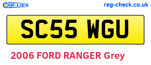 SC55WGU are the vehicle registration plates.