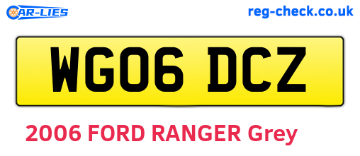 WG06DCZ are the vehicle registration plates.