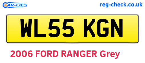 WL55KGN are the vehicle registration plates.