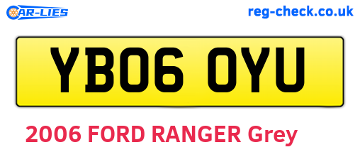 YB06OYU are the vehicle registration plates.