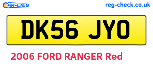 DK56JYO are the vehicle registration plates.